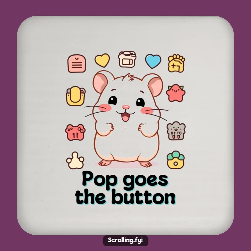 Funny Hamster Icon Coasters: Protect Surfaces With Hilarious Critter Charm