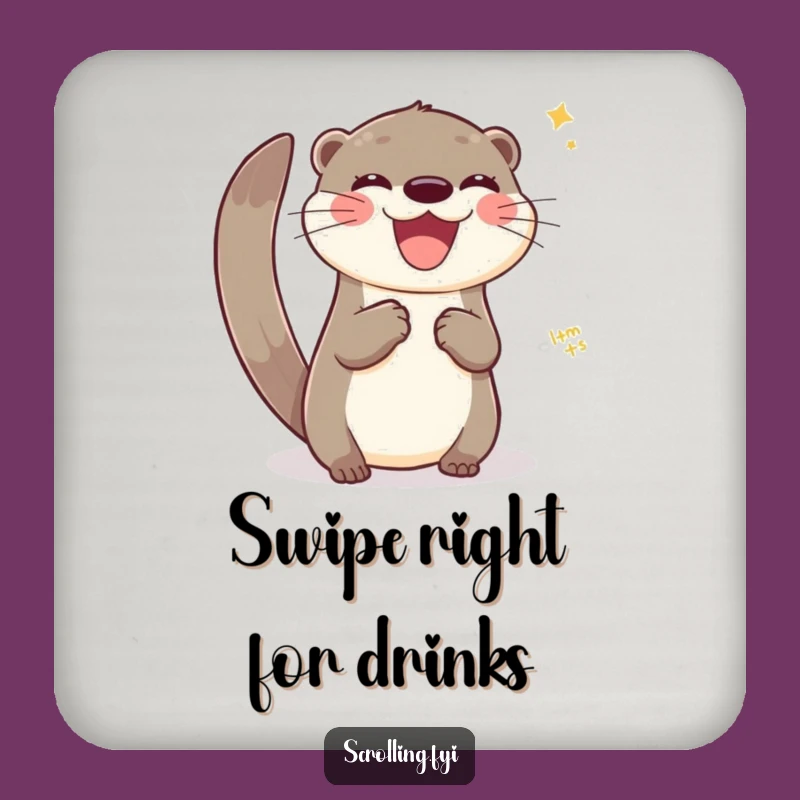 Funny Otter Tech Coaster: Protect Surfaces with Digital Flair