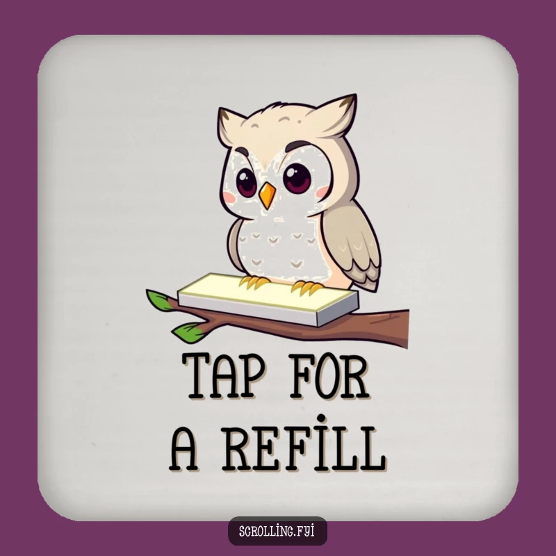 Funny Owl Tech Coaster: Protect Surfaces with Modern Owl Charm