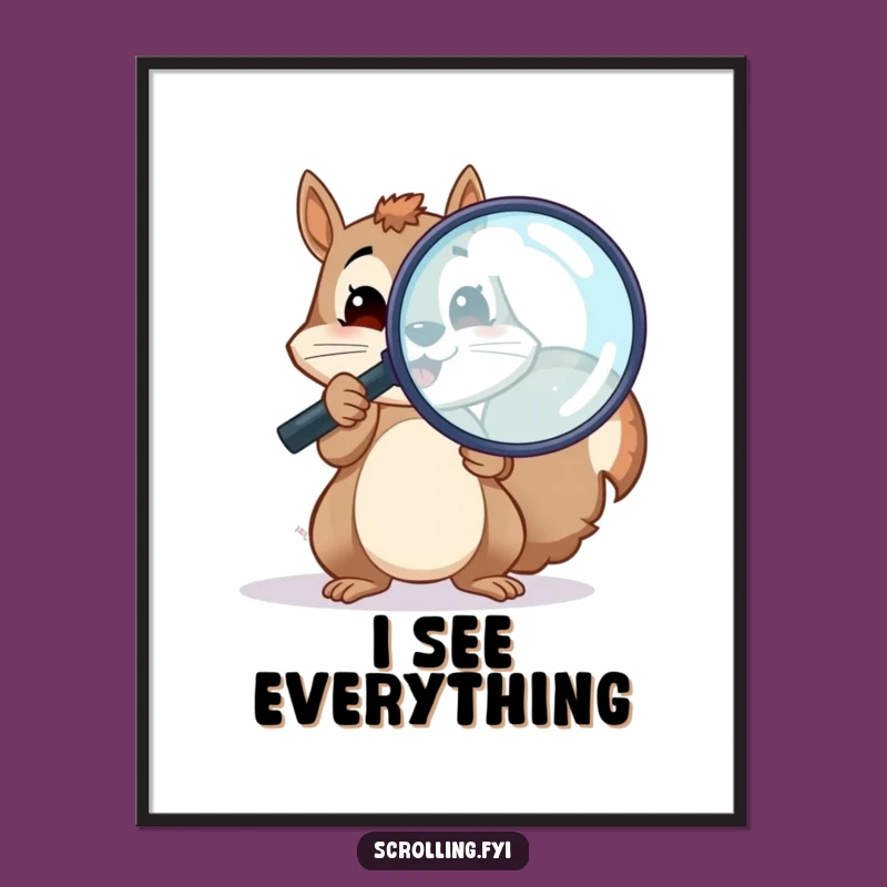 Funny Squirrel Art Poster: Vibrant & Hilarious Discovery Gift