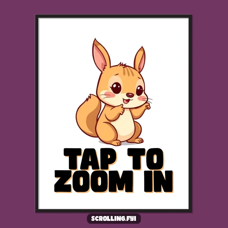 Funny Squirrel Tapping Art Poster - Amusing Wall Decor for Gadget Fans