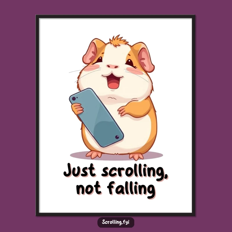 Funny Giggling Guinea Pig Poster: Hilarious Animal Art for Walls That Need a Laugh