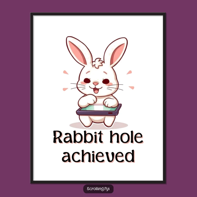 Funny Rabbit Art Poster: Vibrant & Hilarious Tablet Action Gift
