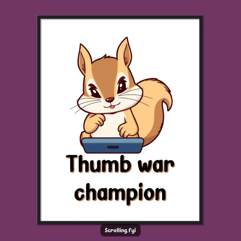 Funny Squirrel Poster: Intense Gamer Art, Hilarious Gaming Decor Gift!