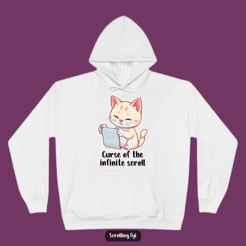 Funny Cat Scrolling Hoodie: Cozy & Hilarious Tech Cat Gift!