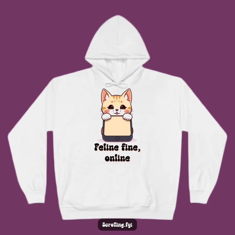 Funny Cat Smartphone Hoodie: Cozy Up with Tech & Feline Fun!