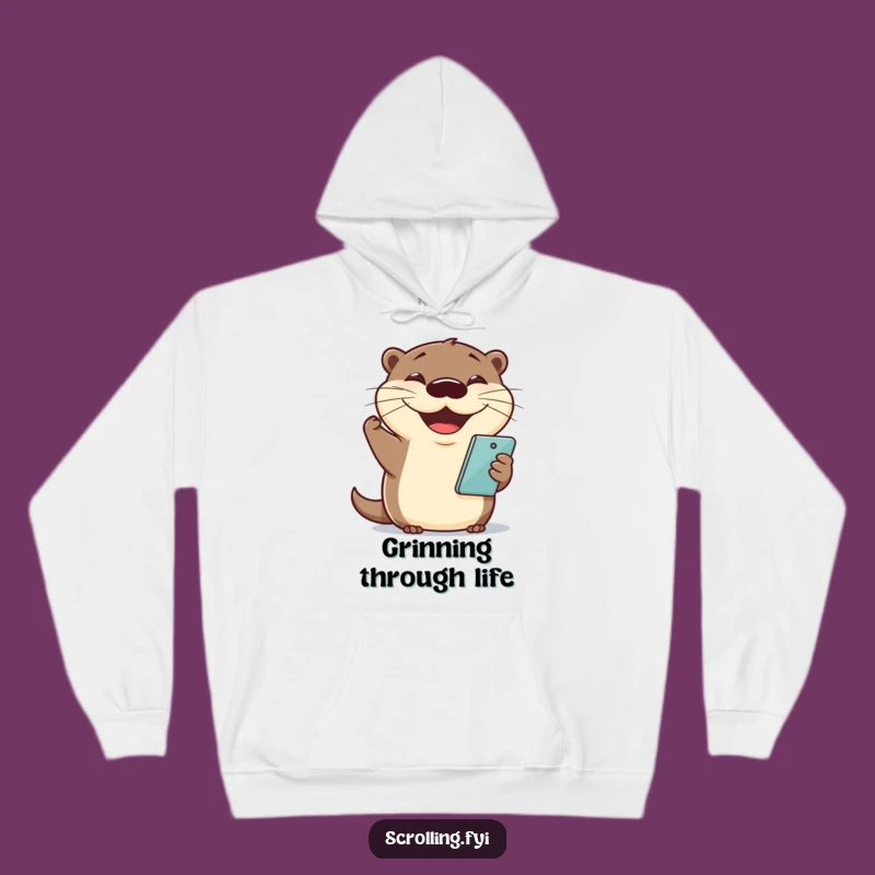 Funny Otter Phone Hoodie: Cozy Up with Joyful & Witty Comfort!