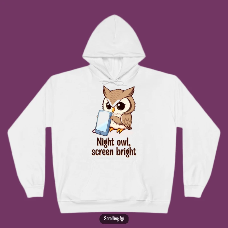Funny Owl Phone Hoodie: Cozy Curious Peering Sweatshirt for Night Owls
