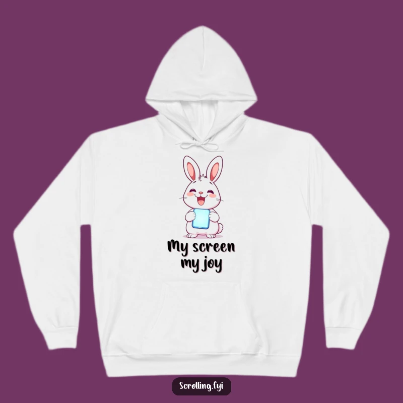 Funny Rabbit Phone Hoodie: Cozy Comfort with a Delighted Glowing Phone Rabbit