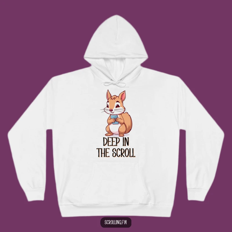 Funny Squirrel Phone Hoodie: Cozy Focus, Perfect Tech Gift