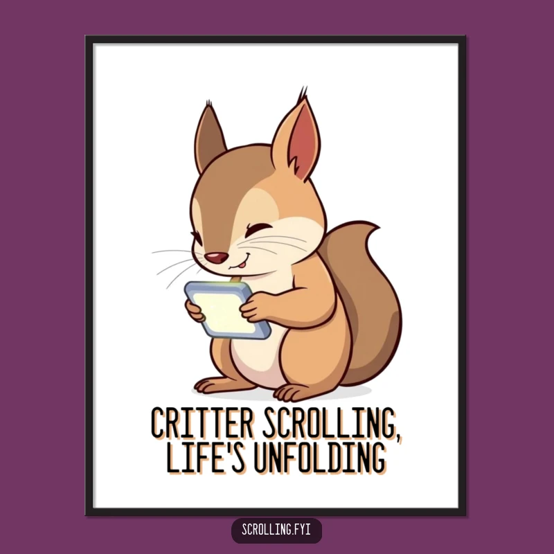Free Printable Wall Art: Funny Squirrel Gamer Decor, Digital Download for Your Home