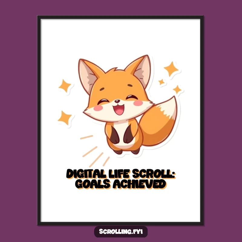 Free Printable Fox Wall Art: Funny Scrolling Animal Art Downloadable Decor