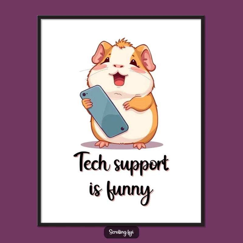 Free Printable Guinea Pig Phone Art - Funny Downloadable Wall Decor