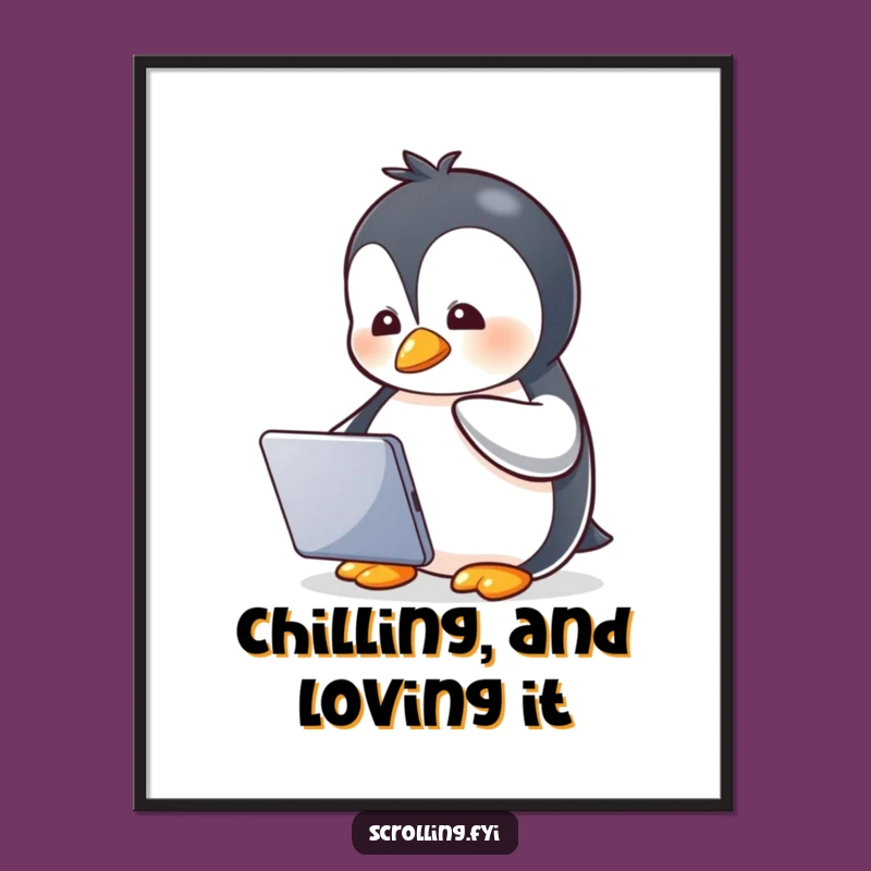Free Printable Penguin Tablet Art: Funny Downloadable Decor for Cozy Spaces