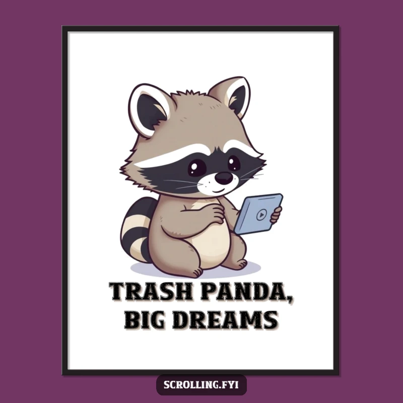 Free Printable Raccoon Tech Art: Funny Downloadable Decor for Curious Minds