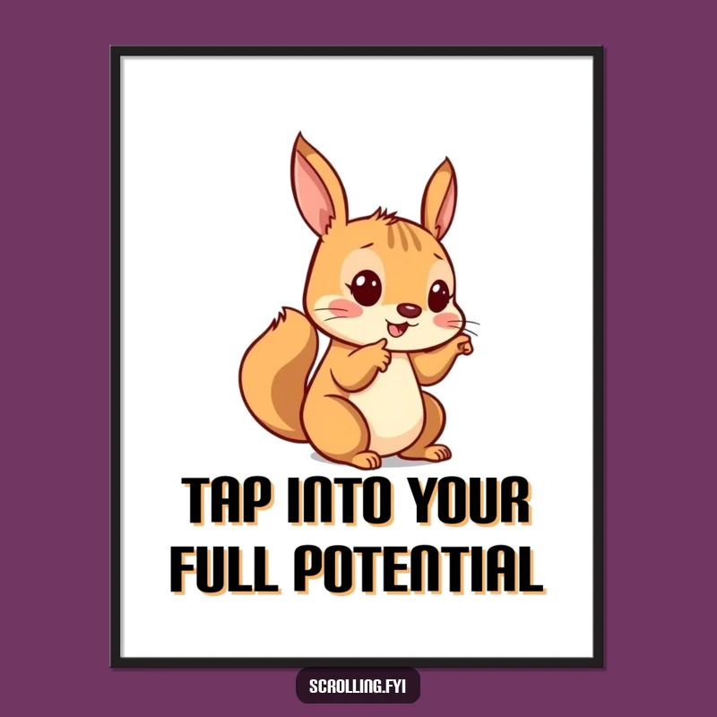 Free Printable Squirrel Wall Art: Funny Tapping Animal Art Downloadable Decor