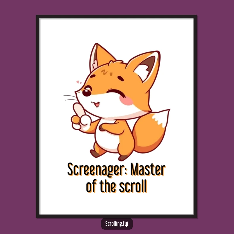 Free Printable Wall Art: Hilarious Scrolling Fox Art - Funny Digital Download Gift