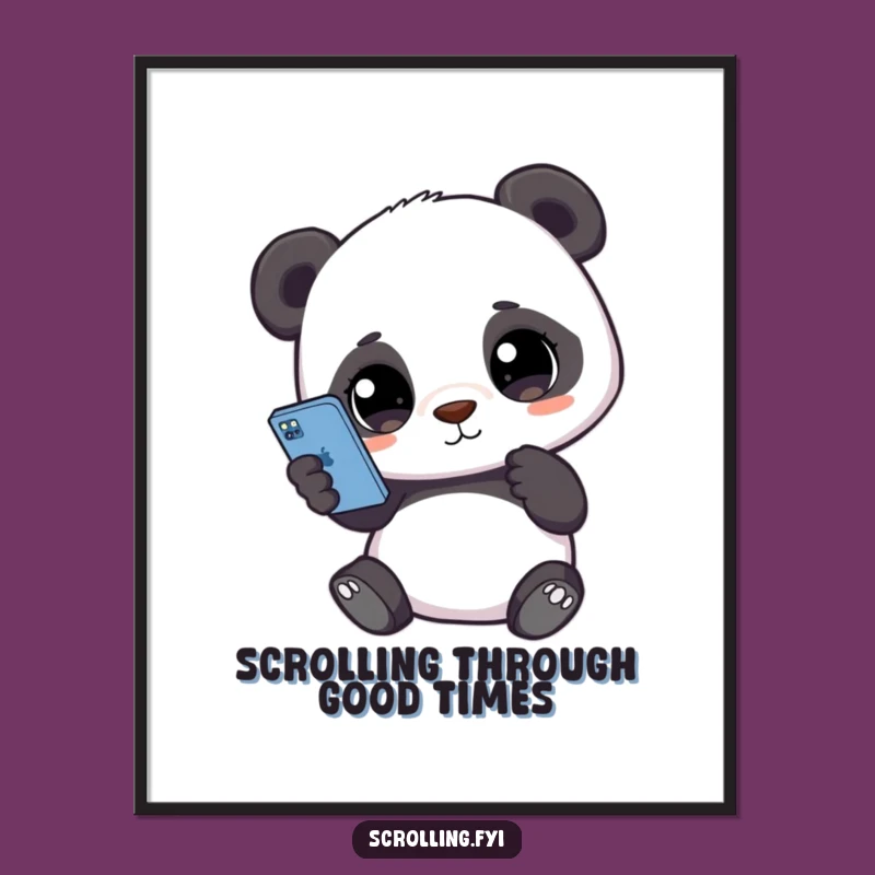 Funny Free Printable Wall Art: Panda's Screen Time - Downloadable Decor
