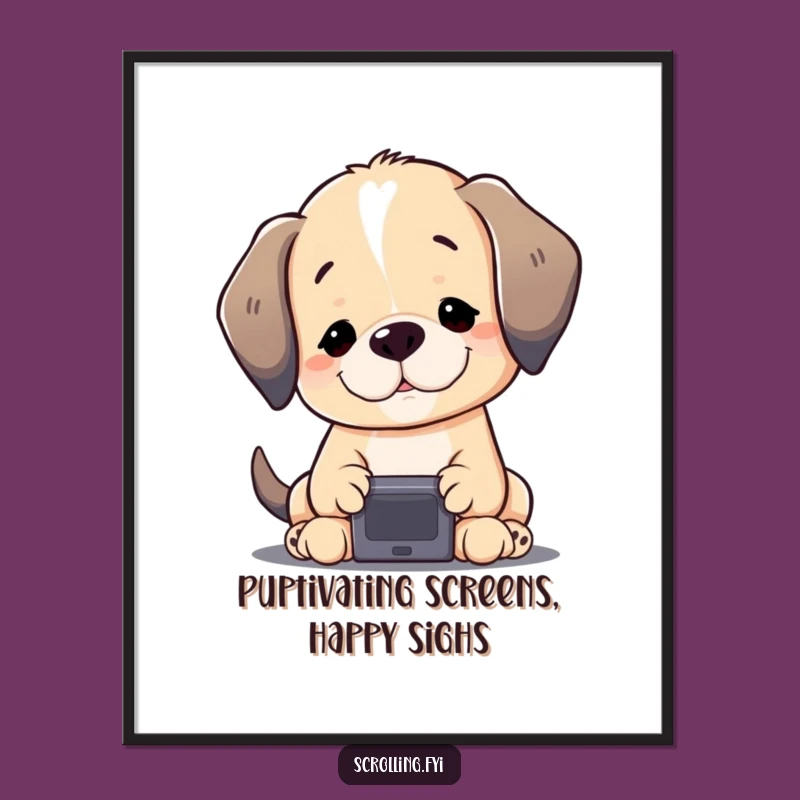 Funny Free Printable Wall Art: Puppy Screen Time Decor!