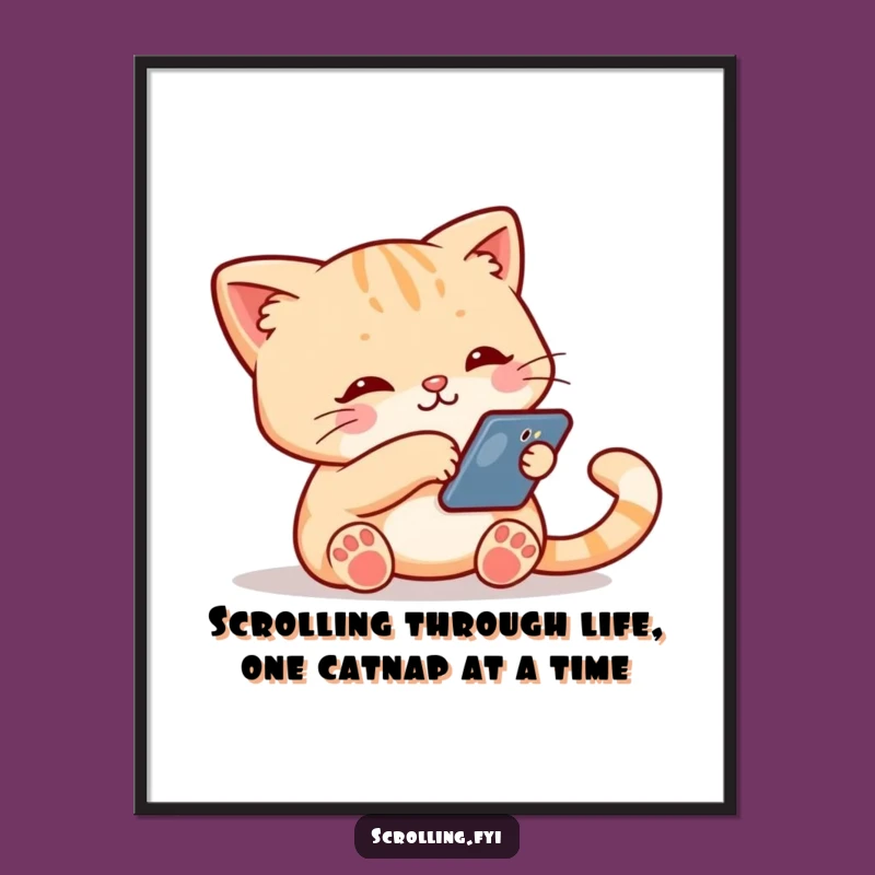 Hilarious Free Printable Wall Art: Cat's Digital Life, Quirky DIY Downloadable Decor!