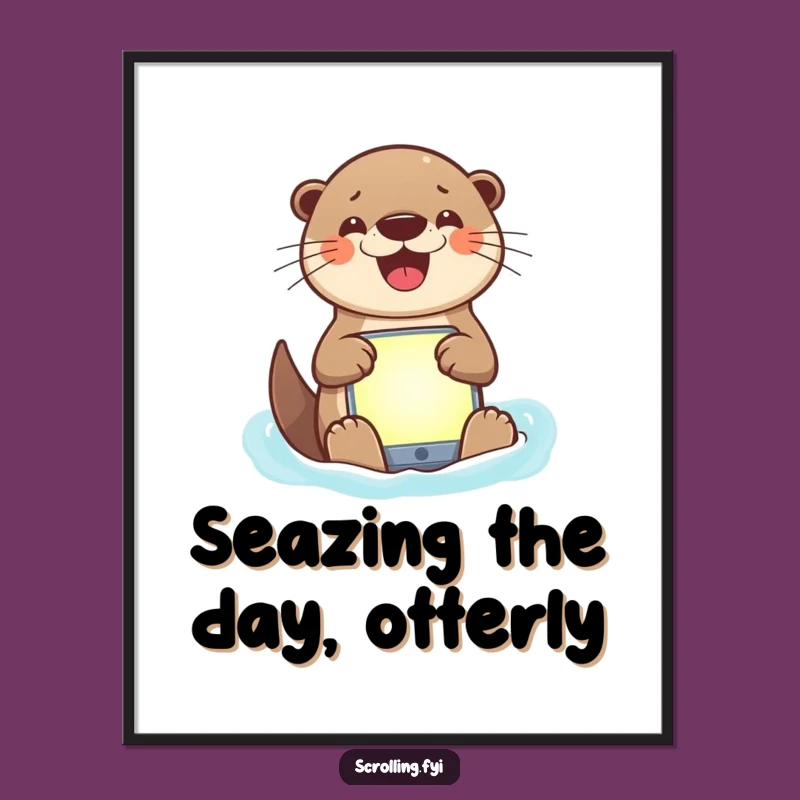 Free Printable Otter App Art: Funny Downloadable Decor for Gadget Lovers