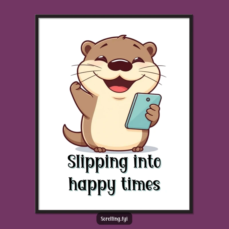 Free Printable Otter Wall Art: Funny Grinning Decor, Downloadable DIY Art That Sparks Joy