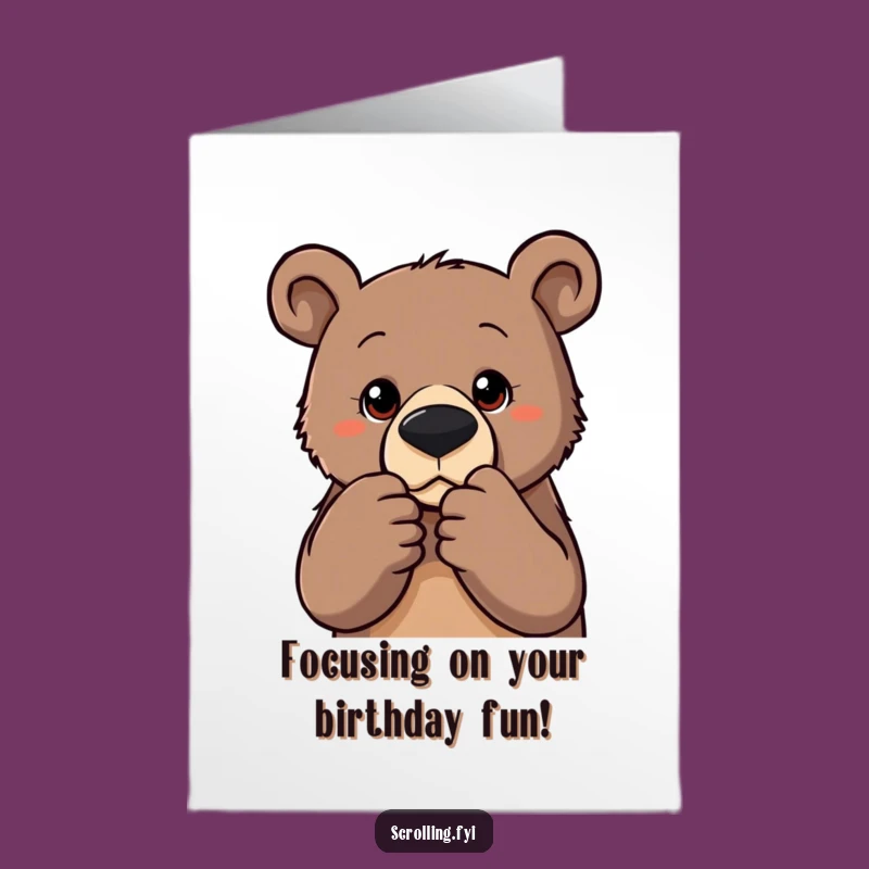 Free Printable Bear Birthday Card: Funny Zooming Animal Downloadable Gift