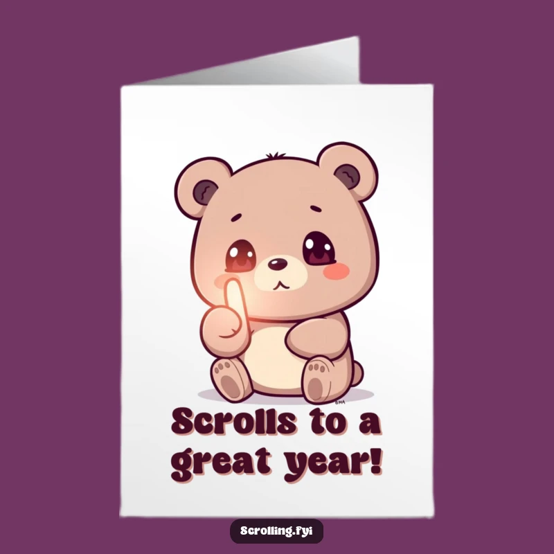 Free Printable Birthday Card: Funny Bear Glued to Screen, Hilarious Downloadable Gift