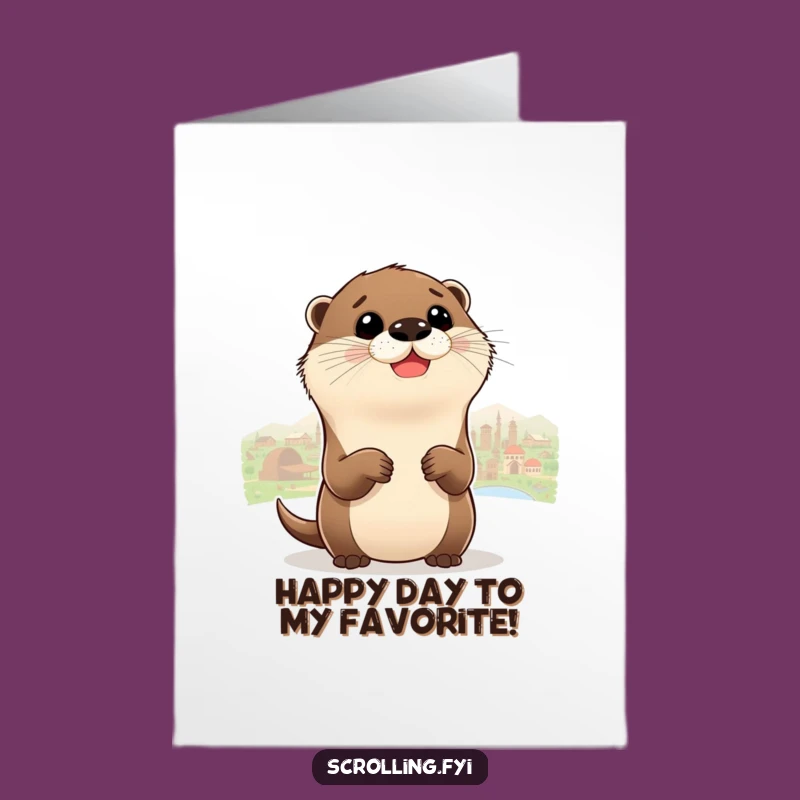 Free Printable Birthday Card: Otter's Panoramic View, Funny Downloadable Gift