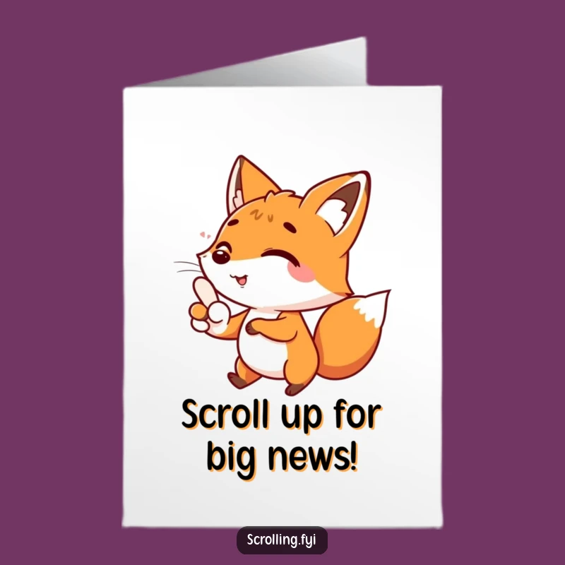 Free Printable Congrats Card: Busy Fox Achiever Scrolling Success Downloadable