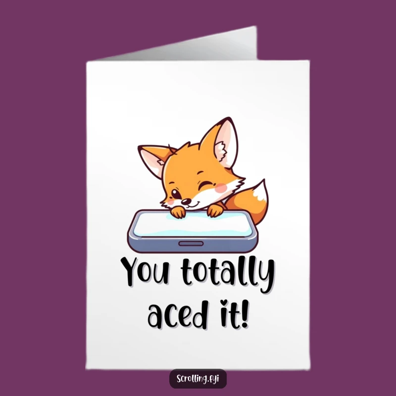 Free Printable Congrats Card: Curious Fox Overwhelmed by Good News Downloadable