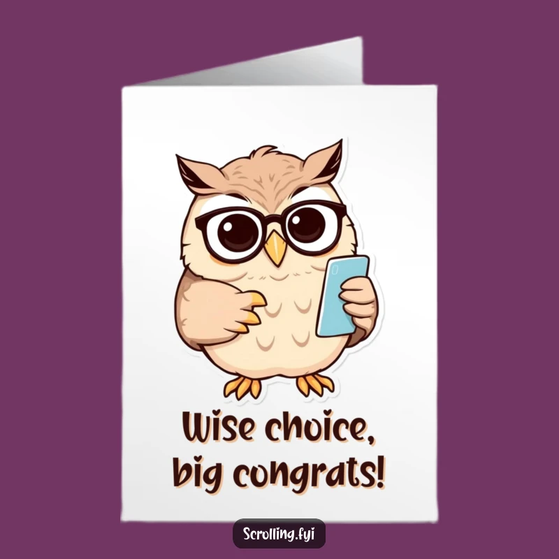Free Printable Congrats Card: Owl Celebrates Success, Funny Downloadable Gift