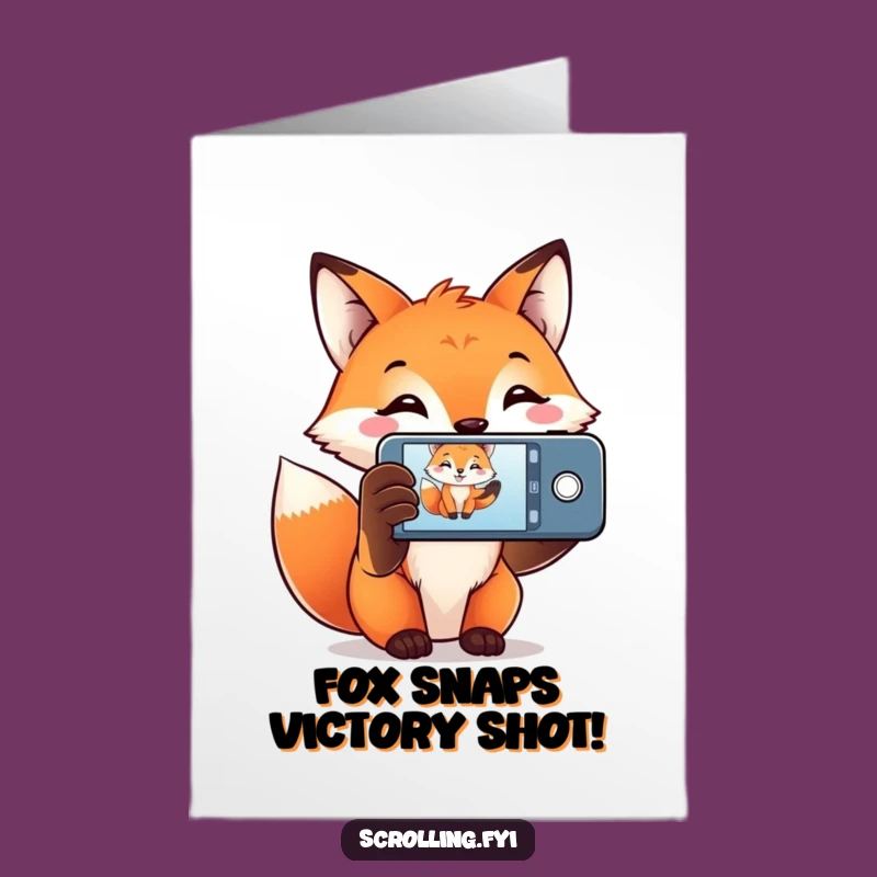 Free Printable Congrats Card: Smiling Fox Photographer, Digital Download for Easy Print at Home