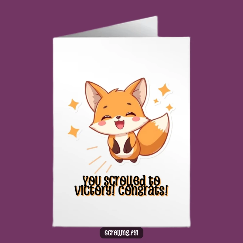 Free Printable Fox Congrats Card: Hilarious Scrolling Animal Downloadable Gift