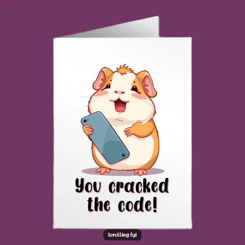 Free Printable Guinea Pig Phone Card - Hilarious Congratulations Downloadable Gift