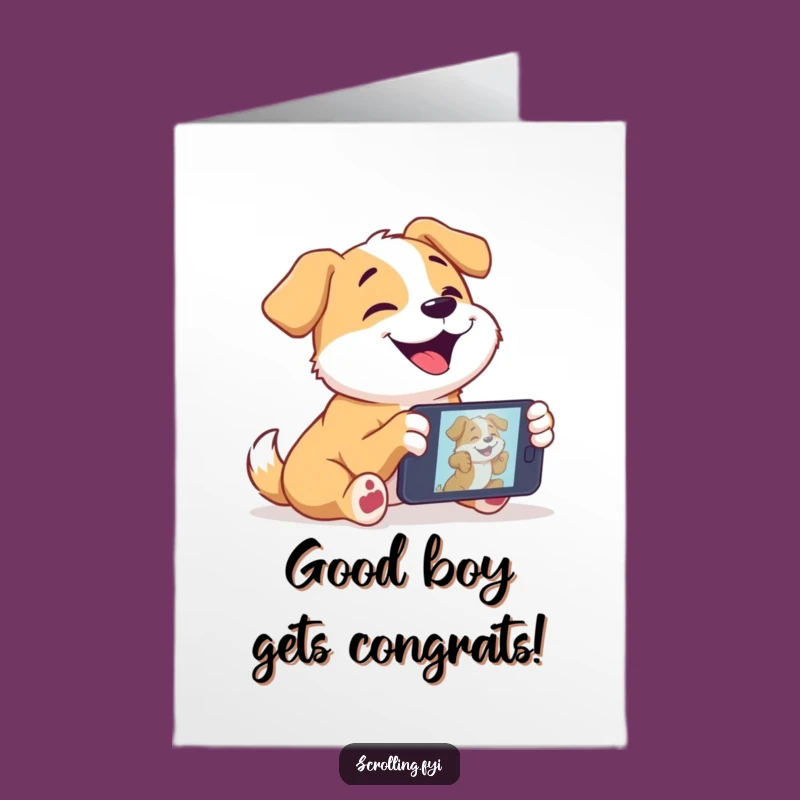 Free Printable Congrats Card: Happy Dog Celebrates, Funny Downloadable Gift