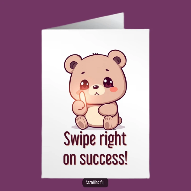 Free Printable Congrats Card: Hilarious Bear on Phone, Funny Downloadable Gift for Any Win