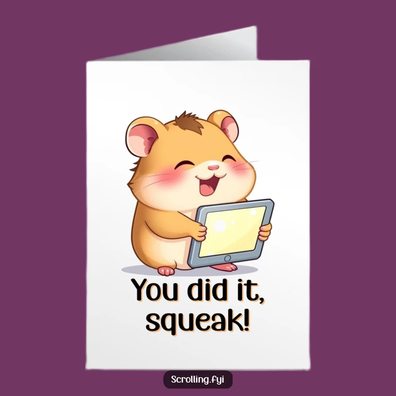 Free Printable Hamster Congrats Card: Funny Giggles Downloadable Gift
