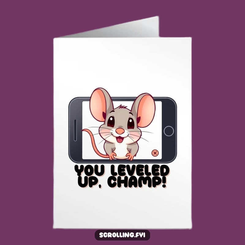Free Printable Mouse Congrats Card - Playful Zooming Downloadable Gift