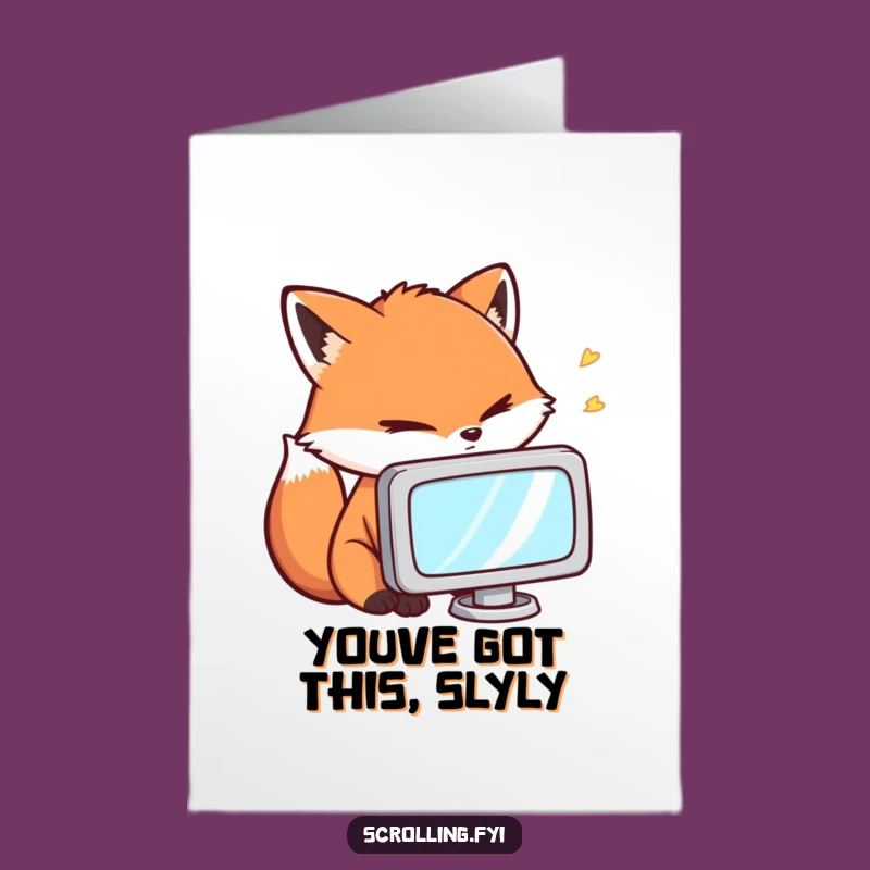 Free Printable Congrats Card: Humorous Fox Screen Obsession, Ideal DIY Downloadable Gift