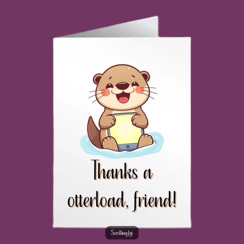 Free Printable Otter Thank You Card: Funny Downloadable for Gratitude