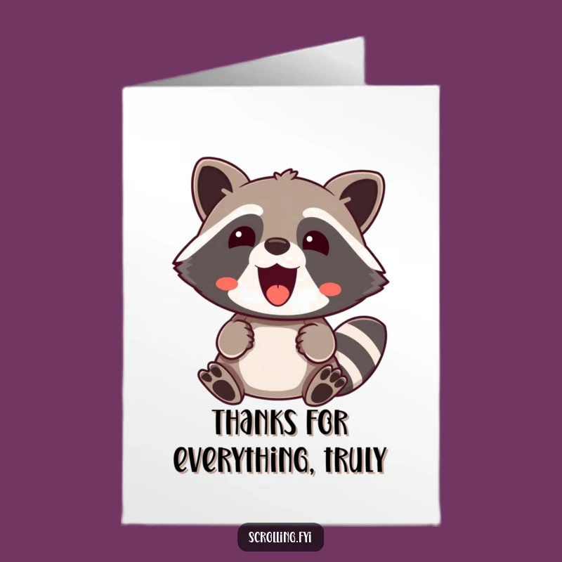 Free Printable Raccoon Thank You Card: Express Gratitude with a Funny Downloadable Gift!