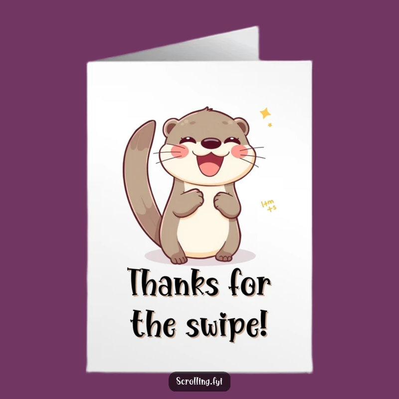 Free Printable Thank You Card: Otter's Slick Moves, Funny DIY Gift