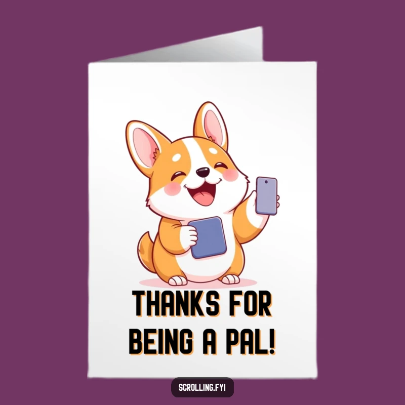 Free Printable Corgi Thank You Card: Funny Downloadable for Happy Thanks