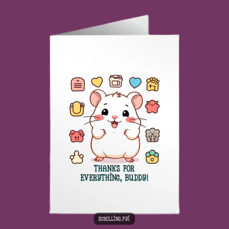 Free Printable Hamster Thank You Card: Funny Downloadable for Speedy Thanks