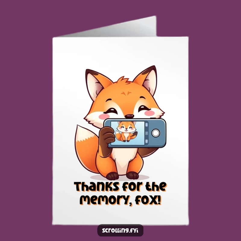 Free Printable Thank You Card: Fox's Snapshot of Gratitude, Downloadable Gift to Print at Home