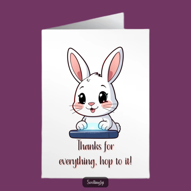 Witty Free Printable Thank You Card: Bunny's Digital Gratitude, Thoughtful DIY Downloadable Gift!