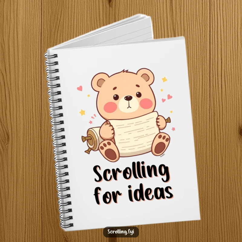 Funny Bear Notebook: A playful bear scrolls through endless content, ready to help you record your digital explorations.