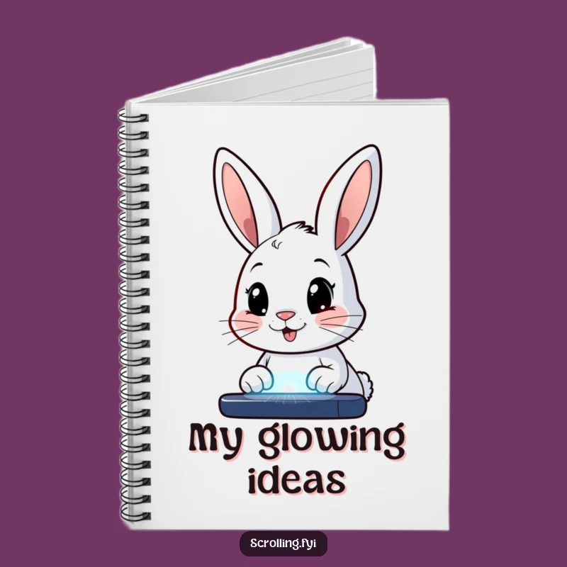 Funny Bunny Screen Notebook: Cute Bunny Journal, Blank Pages, Perfect Funny Gift