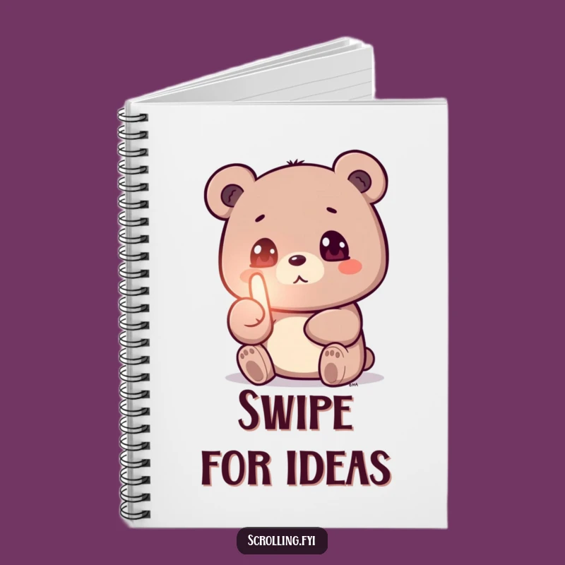 Funny Bear Screen Addict Notebook: Jot Down Ideas (Between Swipes)
